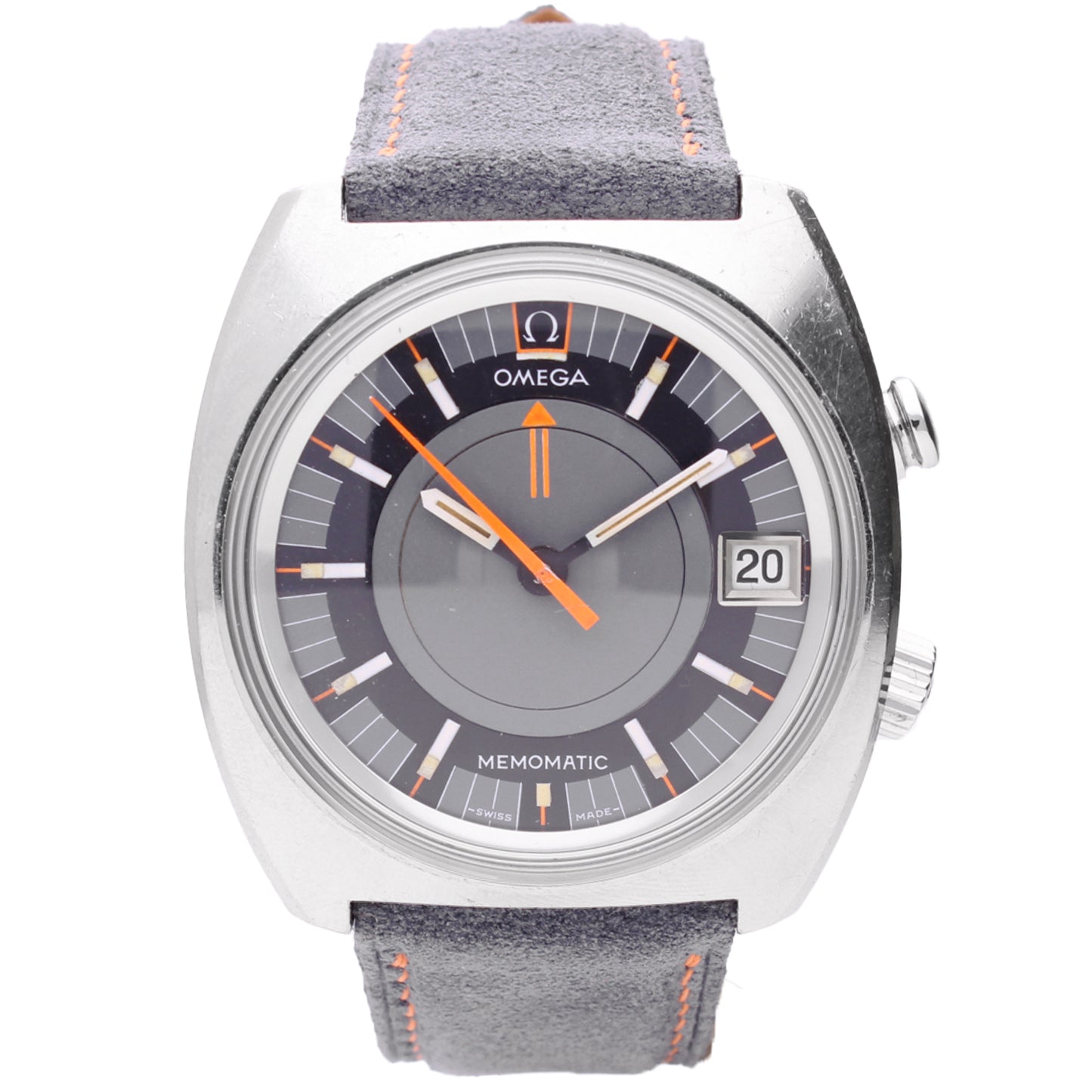 Stainless steel OMEGA Memomatic wristwatch. Made 1971