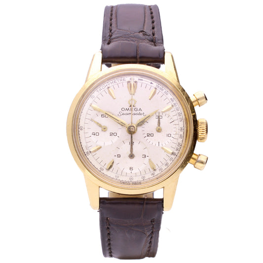 18ct yellow gold OMEGA chronograph wristwatch. Made 1965