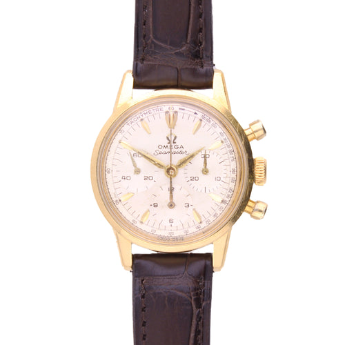 18ct yellow gold OMEGA chronograph wristwatch. Made 1965