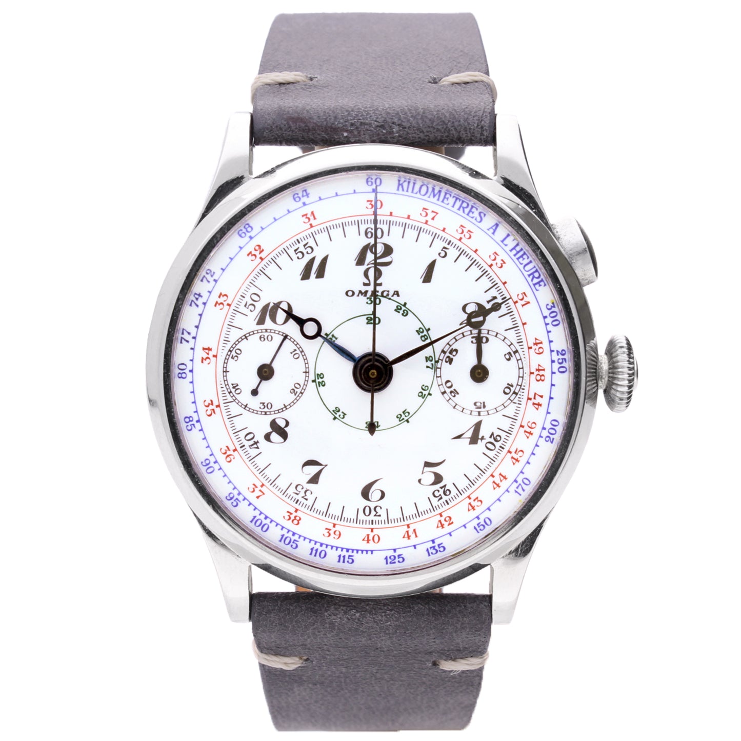 Stainless steel OMEGA 33.3 Chronograph wristwatch.