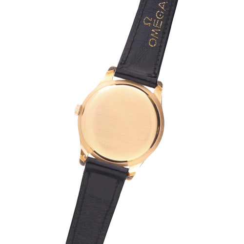 18ct rose gold OMEGA 'oversized' dress wristwatch. Made 1961