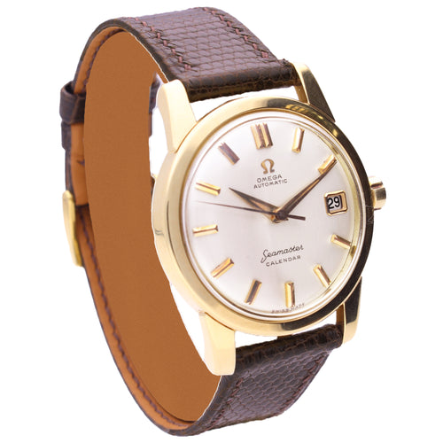 18ct yellow gold OMEGA seamaster calendar automatic wristwatch. Made 1959