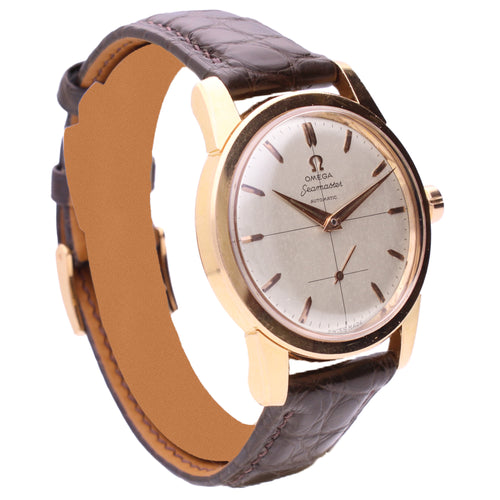 18ct rose gold OMEGA Seamaster automatic wristwatch. Made 1956