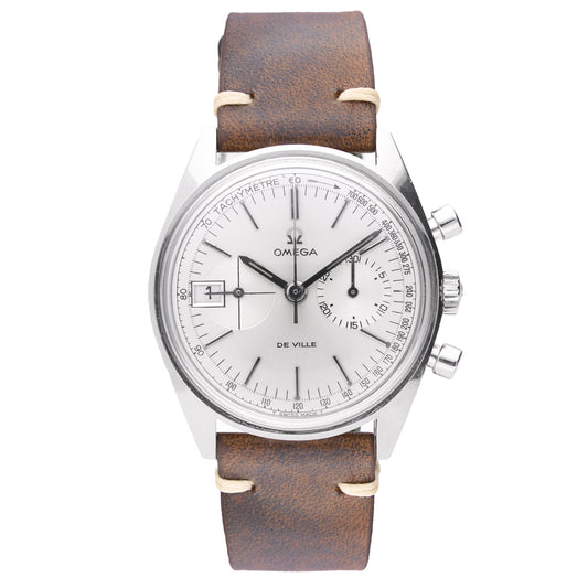 Stainless steel OMEGA ref. 146.017 DeVille chronograph wristwatch. Made 1970