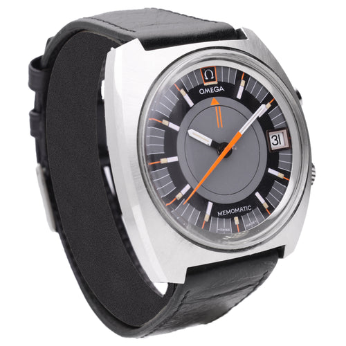 Stainless steel OMEGA Memomatic wristwatch. Made 1971