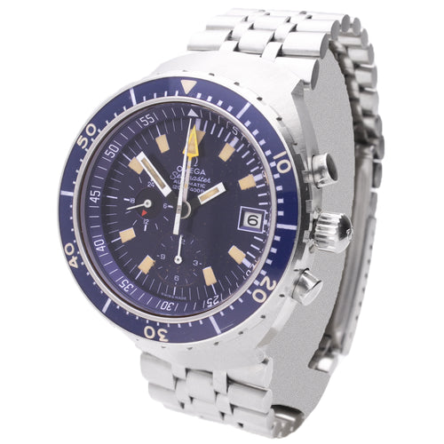 Stainless steel OMEGA Seamaster 'Big Blue' chronograph wristwatch. Made 1974