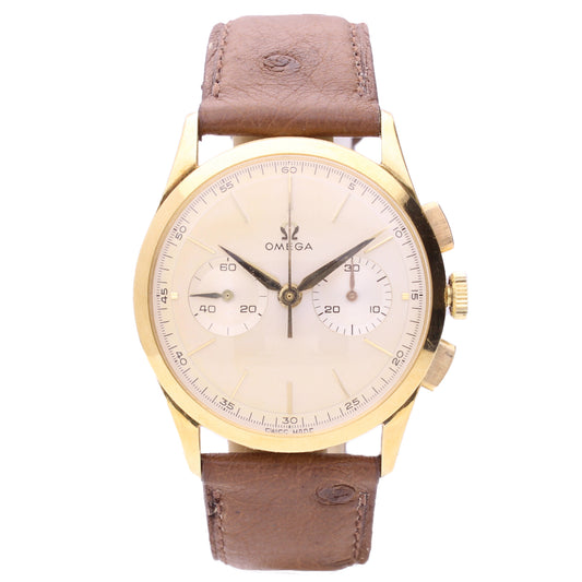 18ct yellow gold OMEGA chronograph wristwatch. Made 1962
