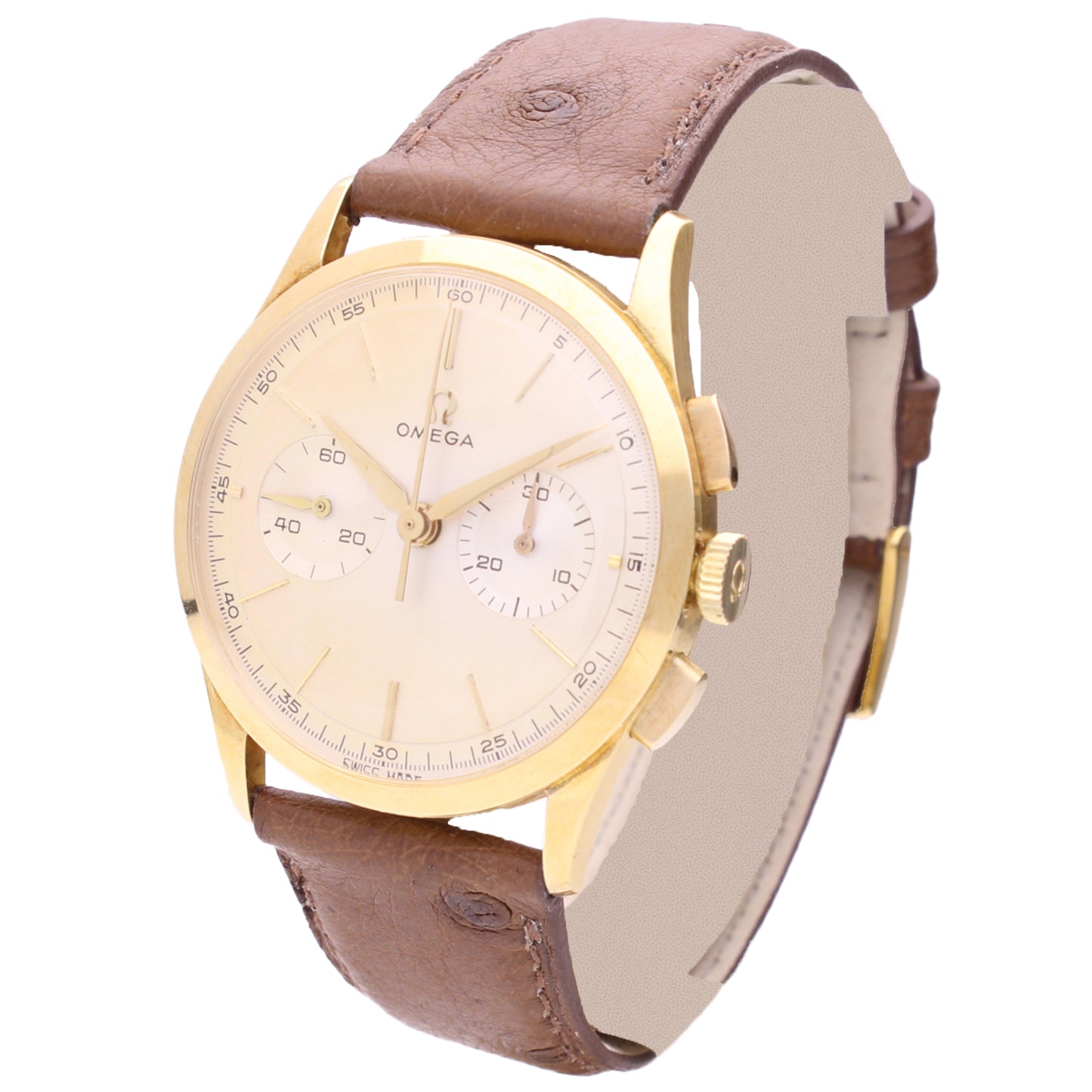 18ct yellow gold OMEGA chronograph wristwatch. Made 1962