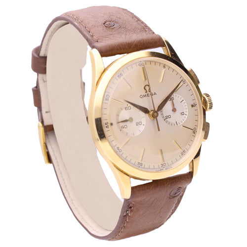 18ct yellow gold OMEGA chronograph wristwatch. Made 1962