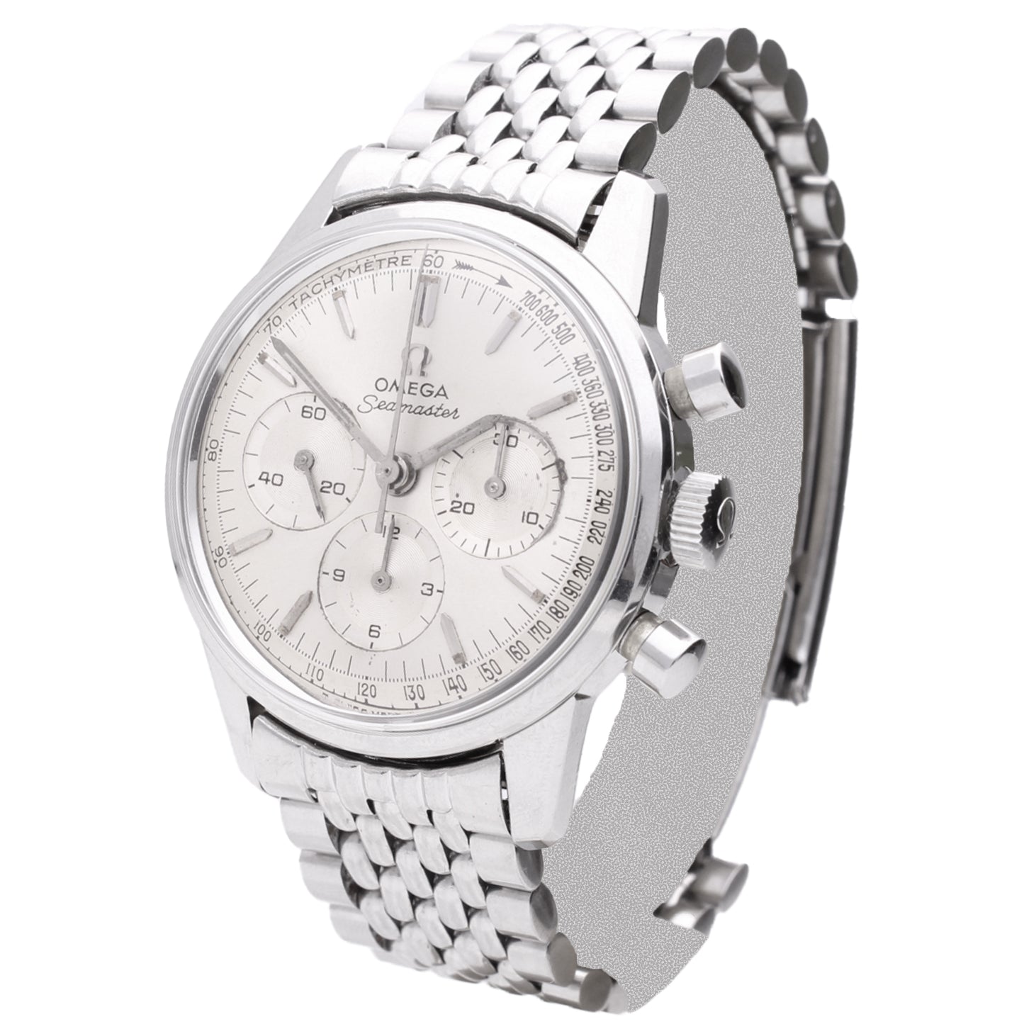 Stainless steel OMEGA Seamaster chronograph wristwatch. Made 1965