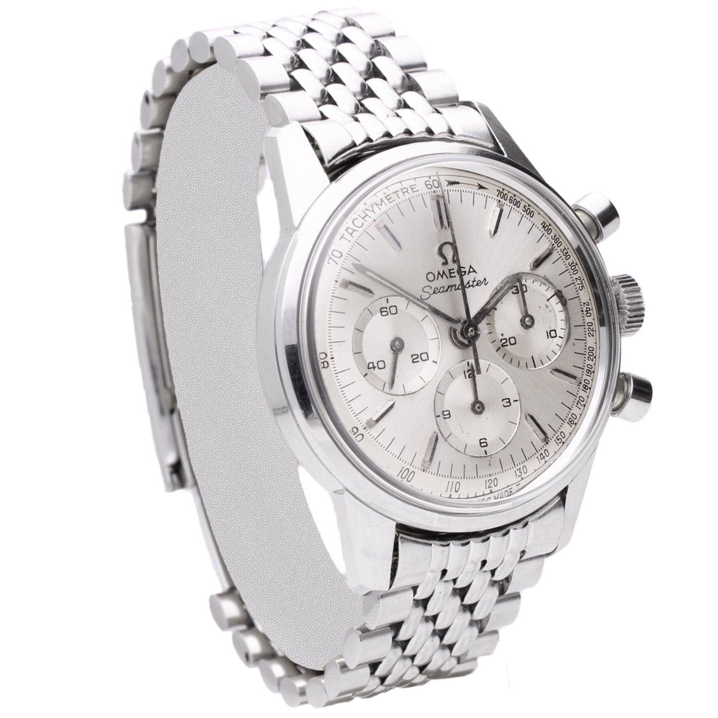 Stainless steel OMEGA Seamaster chronograph wristwatch. Made 1965