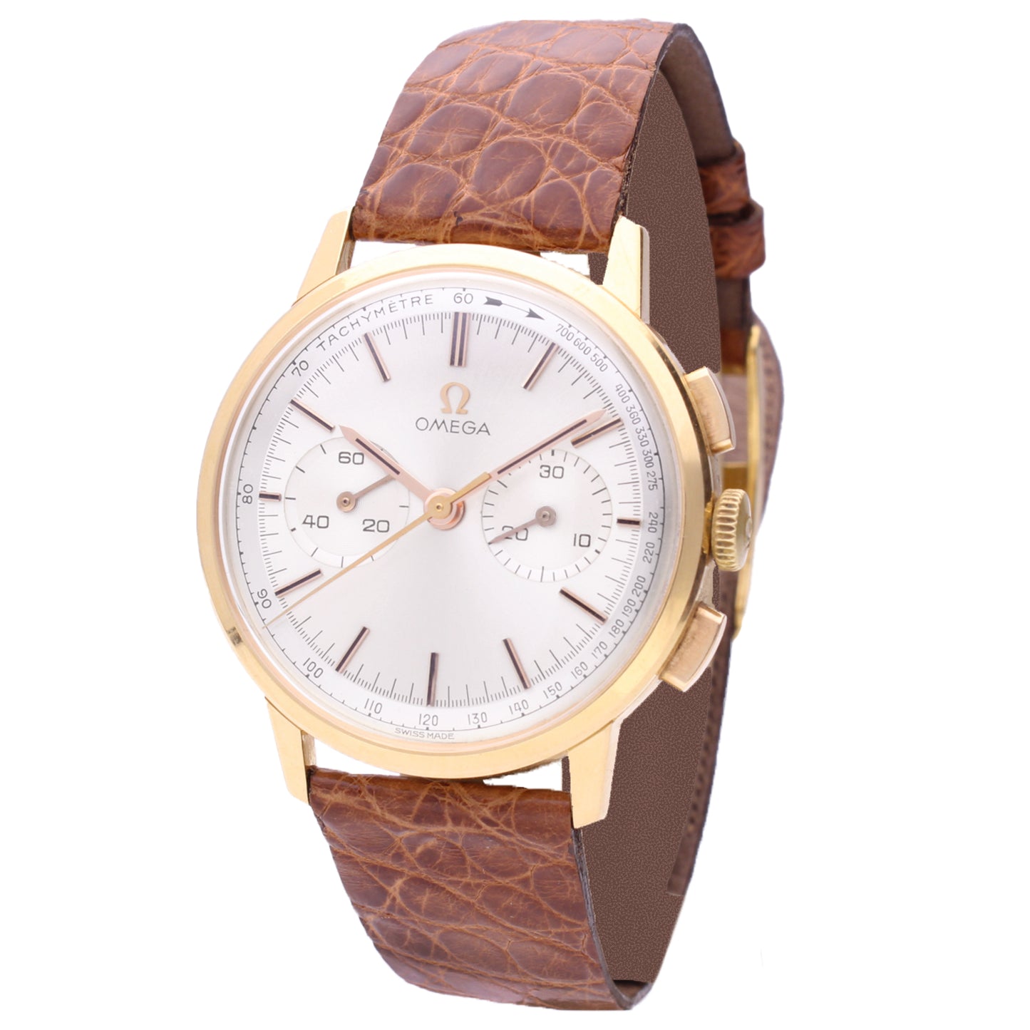18ct yellow gold OMEGA chronograph wristwatch. Made 1963