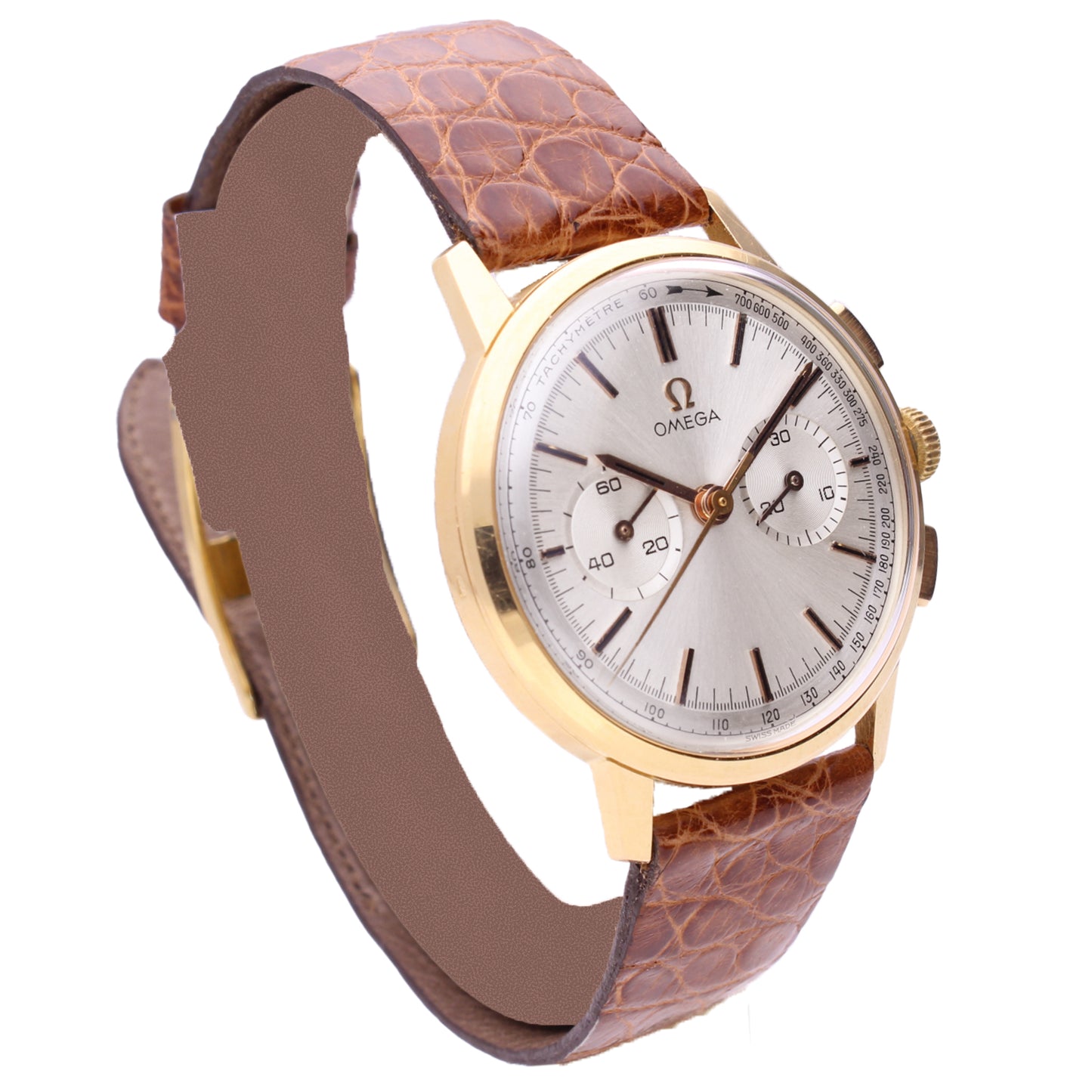 18ct yellow gold OMEGA chronograph wristwatch. Made 1963