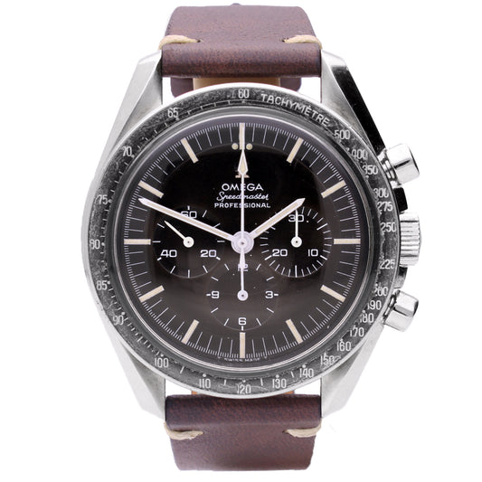 Stainless steel OMEGA ref. 145.012 Speedmaster Professional chronograph wristwatch. Made 1968
