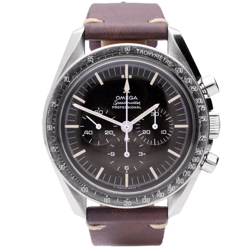Stainless steel OMEGA ref. 145.012 Speedmaster Professional chronograph wristwatch. Made 1968