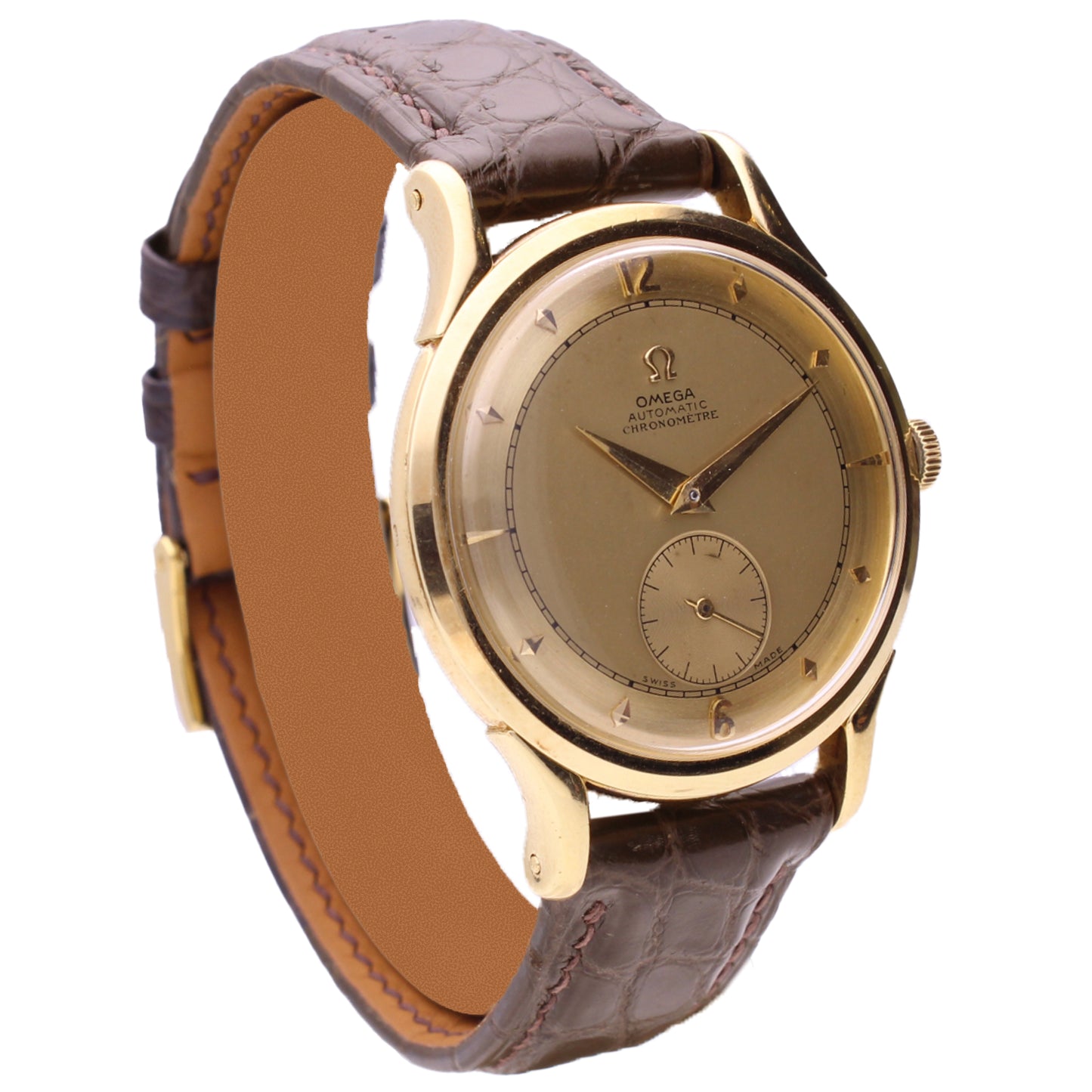 18ct yellow gold OMEGA Chronometre wristwatch. Made 1947