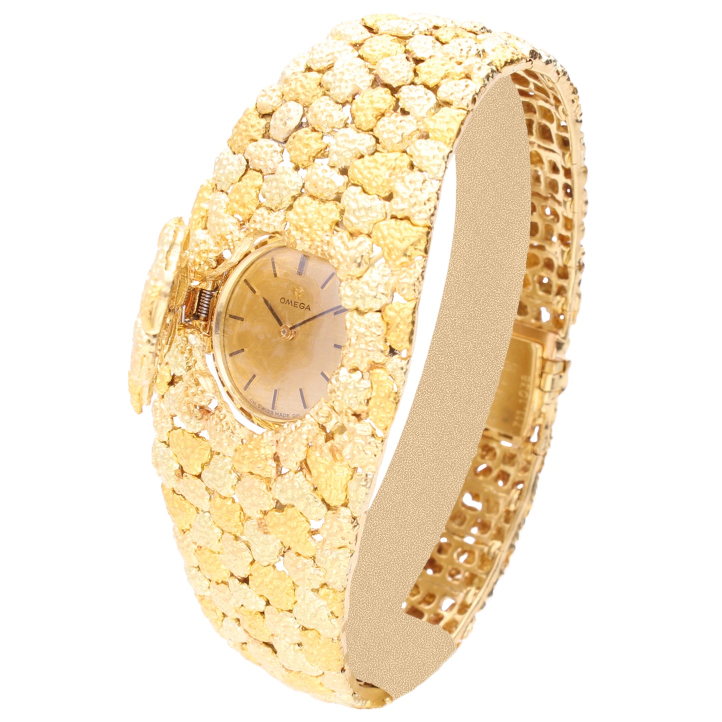 18ct yellow gold Gilbert Albert Rocaille d'Or bracelet watch. Made 1968