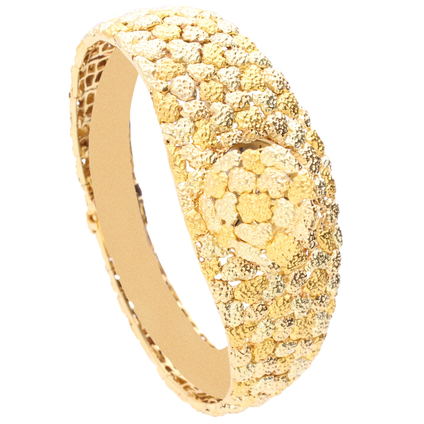 18ct yellow gold Gilbert Albert Rocaille d'Or bracelet watch. Made 1968