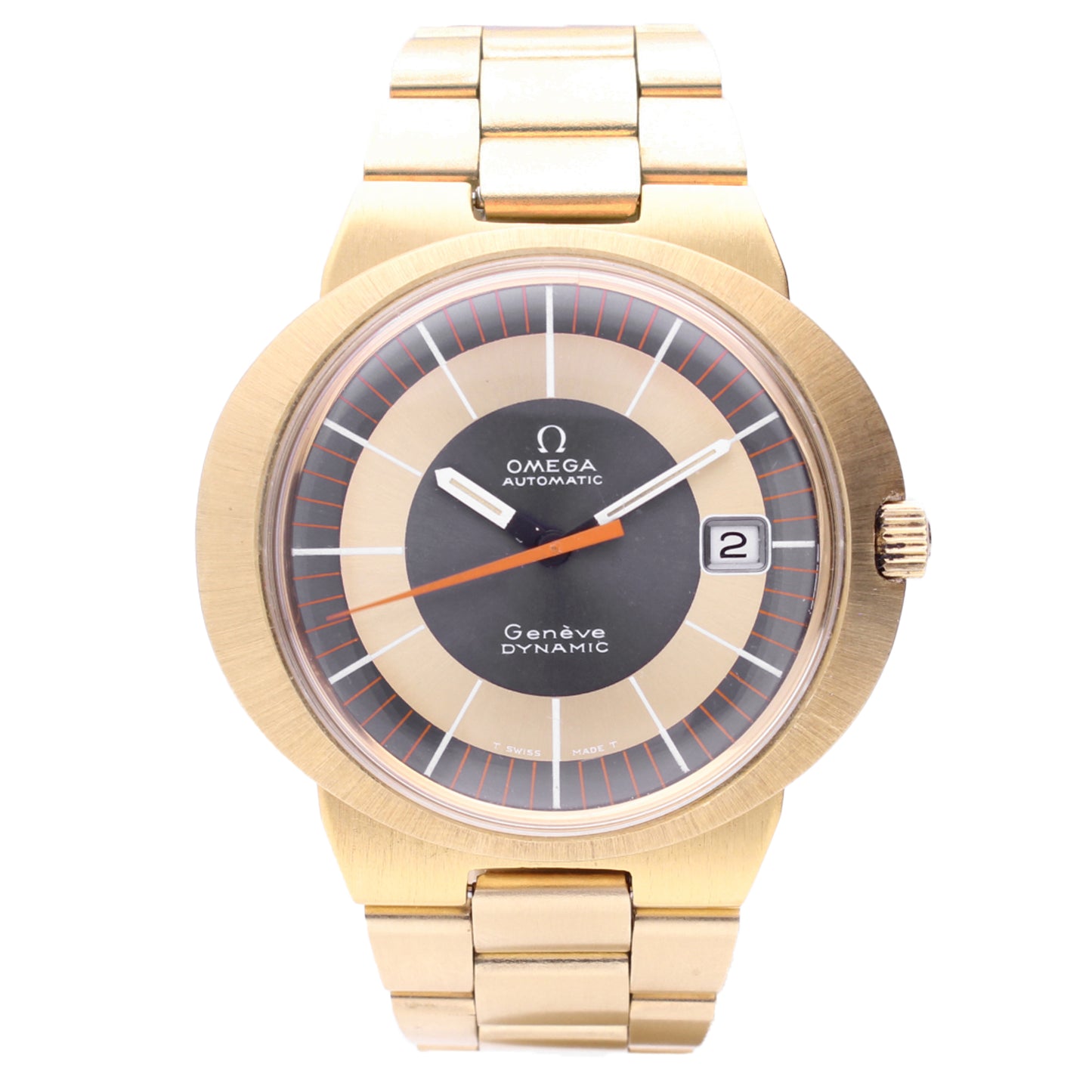 Gold plated OMEGA Dynamic Genève automatic wristwatch. Made 1972