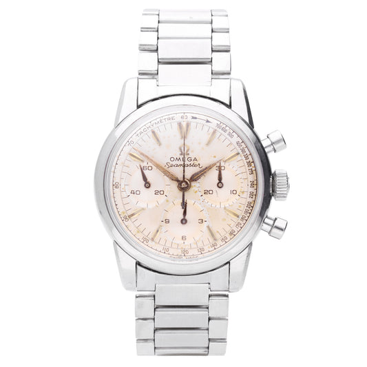Stainless steel OMEGA Seamaster chronograph wristwatch. Made 1959