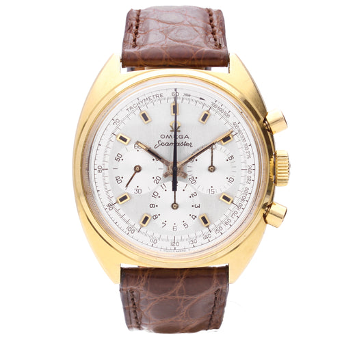 18ct yellow gold OMEGA Seamaster chronograph wristwatch. Made 1968
