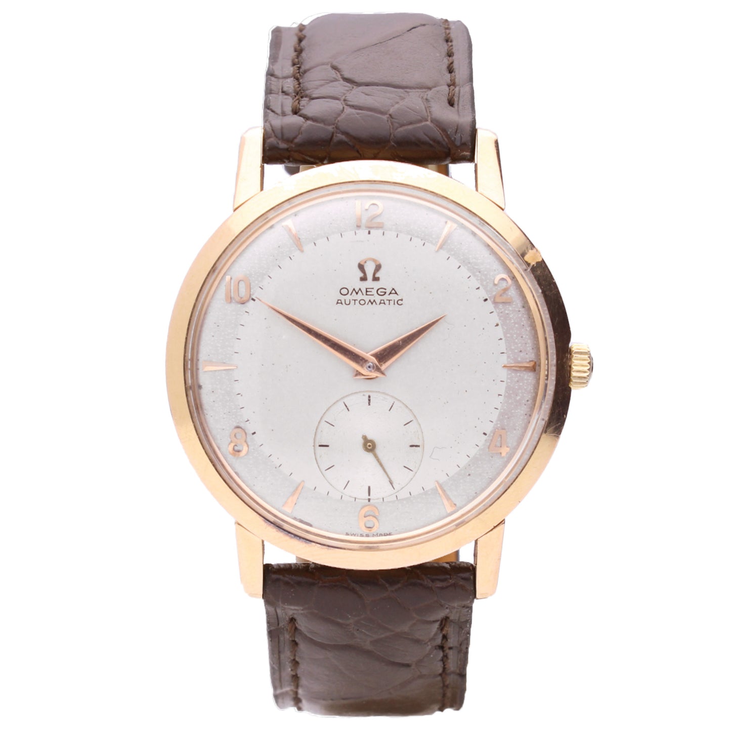 18ct rose gold OMEGA automatic dress wristwatch. Made 1958