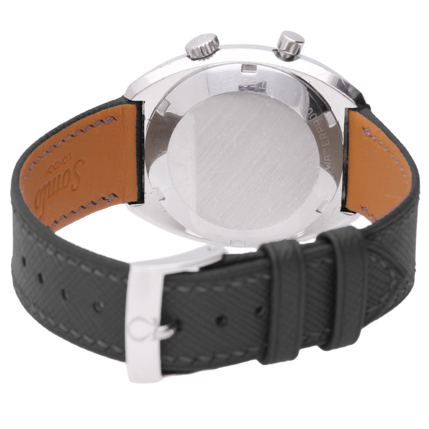 Stainless steel OMEGA Genève Drivers chronostop wristwatch. Made 1963