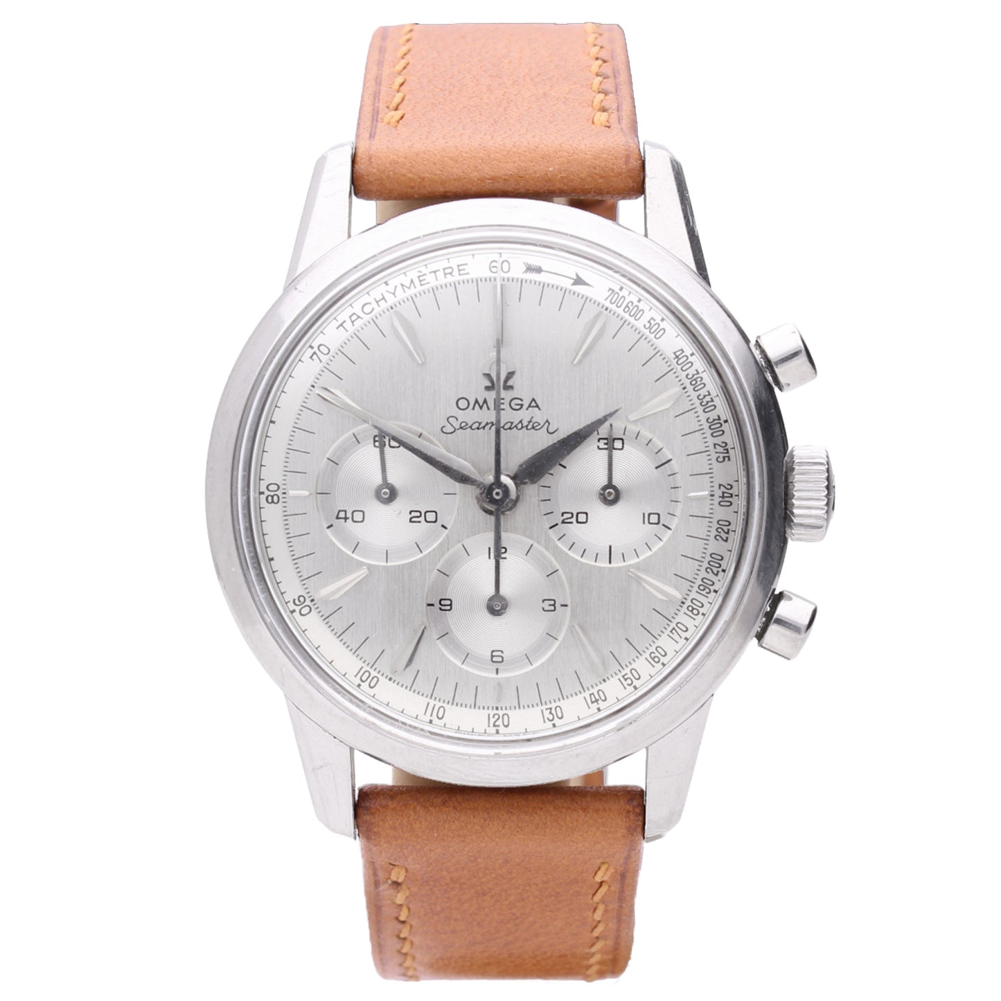 Stainless steel OMEGA Seamaster chronograph wristwatch. Made 1963