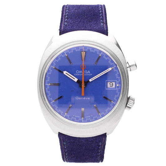 Stainless steel OMEGA Chronostop Genève wristwatch. Made 1969