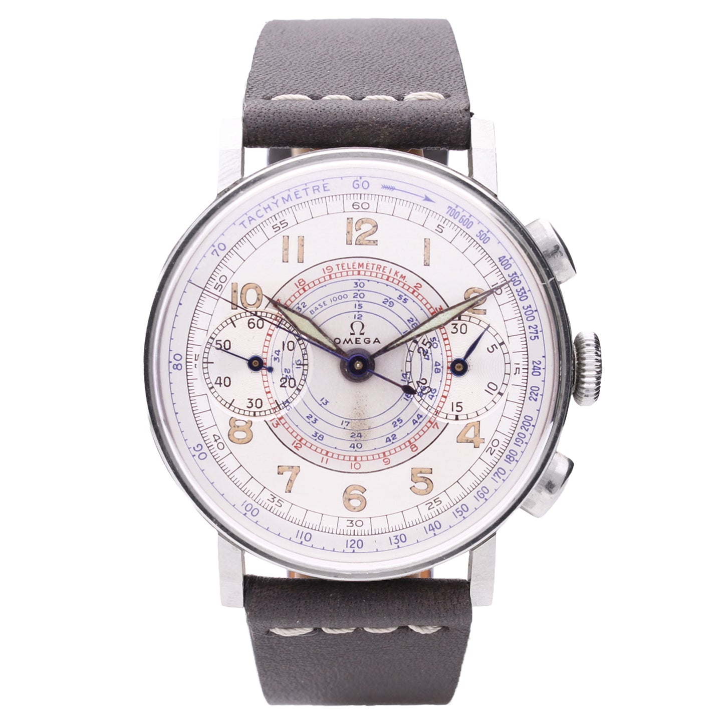 Stainless steel OMEGA 33.3 Chronograph wristwatch. Made 1940