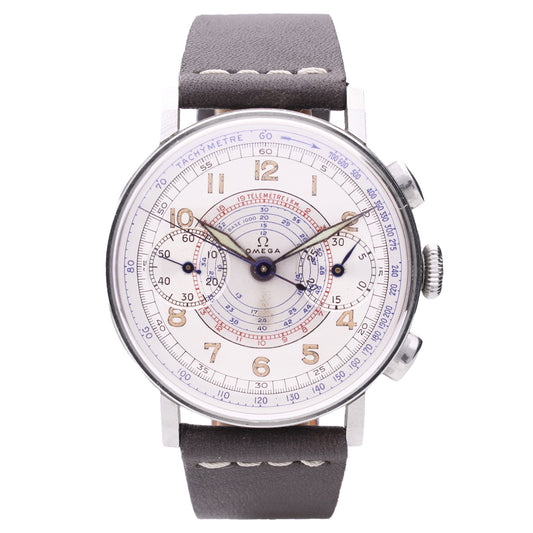 Stainless steel OMEGA 33.3 Chronograph wristwatch. Made 1940