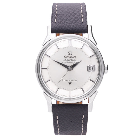 Stainless steel OMEGA Constellation automatic chronometre wristwatch with a pie-pan dial. Made 1973