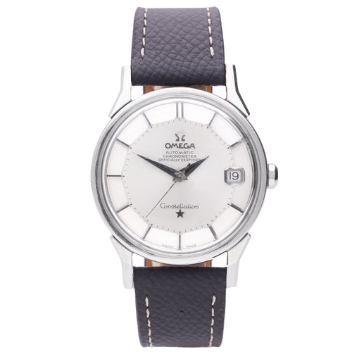 Stainless steel OMEGA Constellation automatic chronometre wristwatch with a pie-pan dial. Made 1973