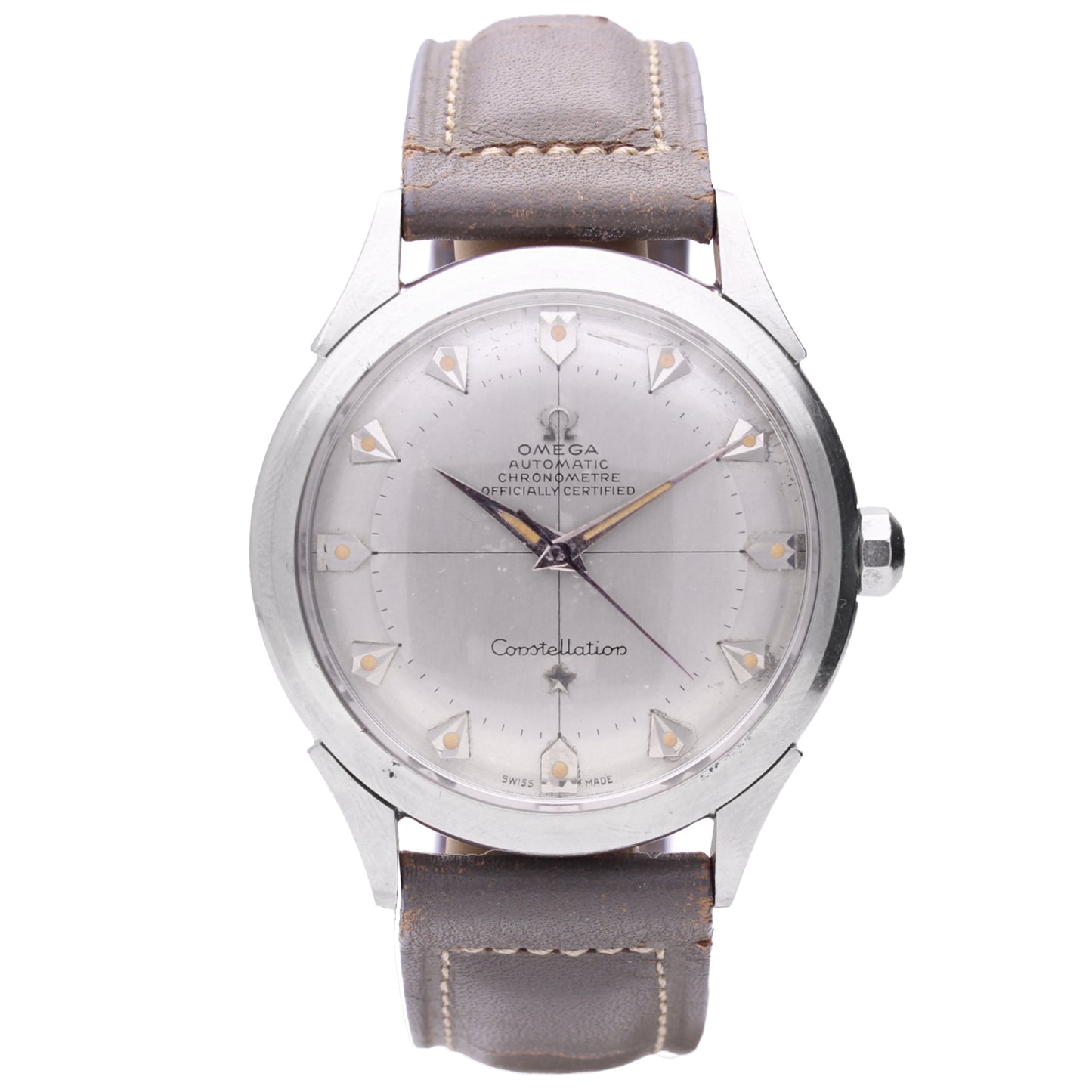 Stainless steel OMEGA Constellation automatic chronometer wristwatch. Made 1955