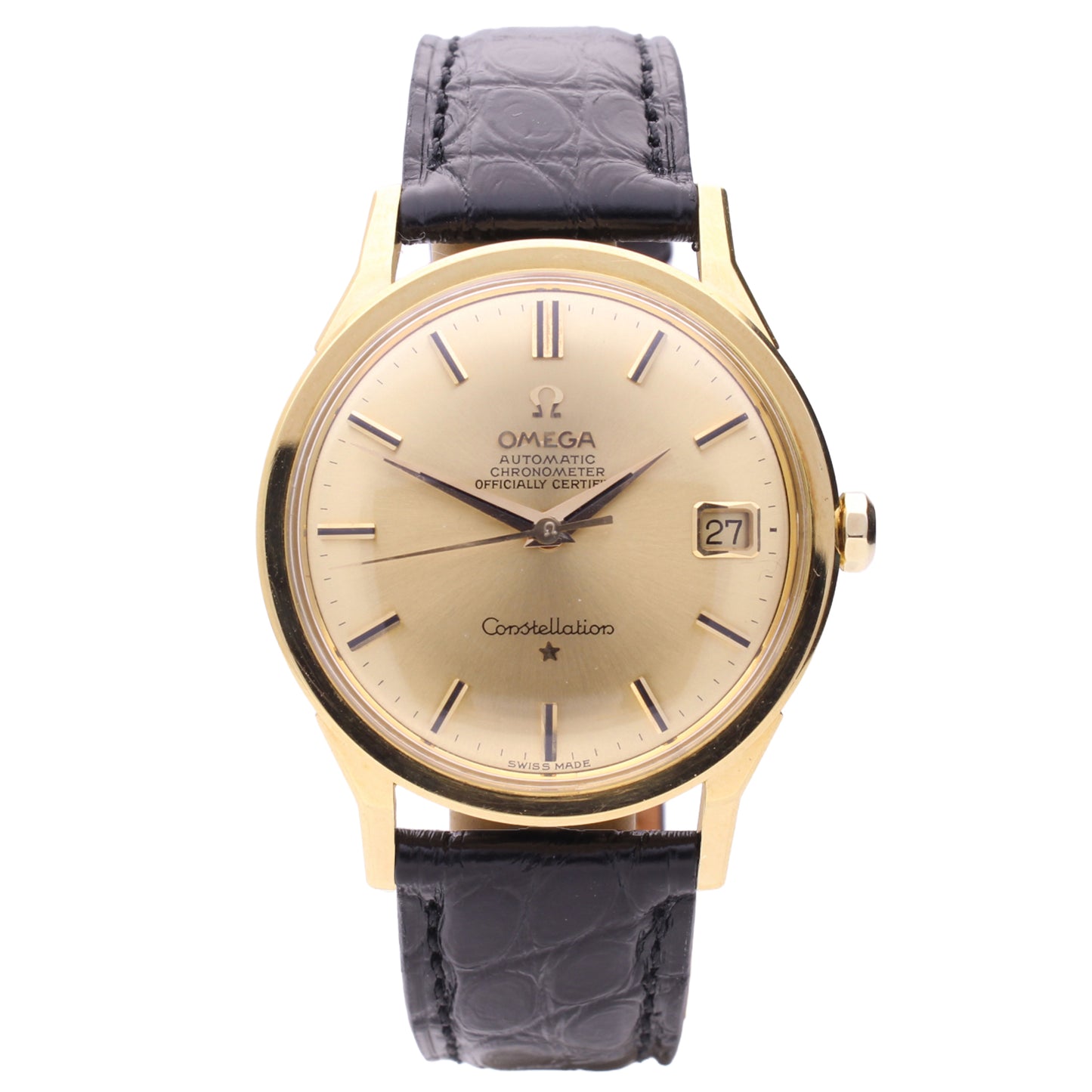 18ct yellow gold OMEGA Constellation automatic chronometer wristwatch. Made 1963