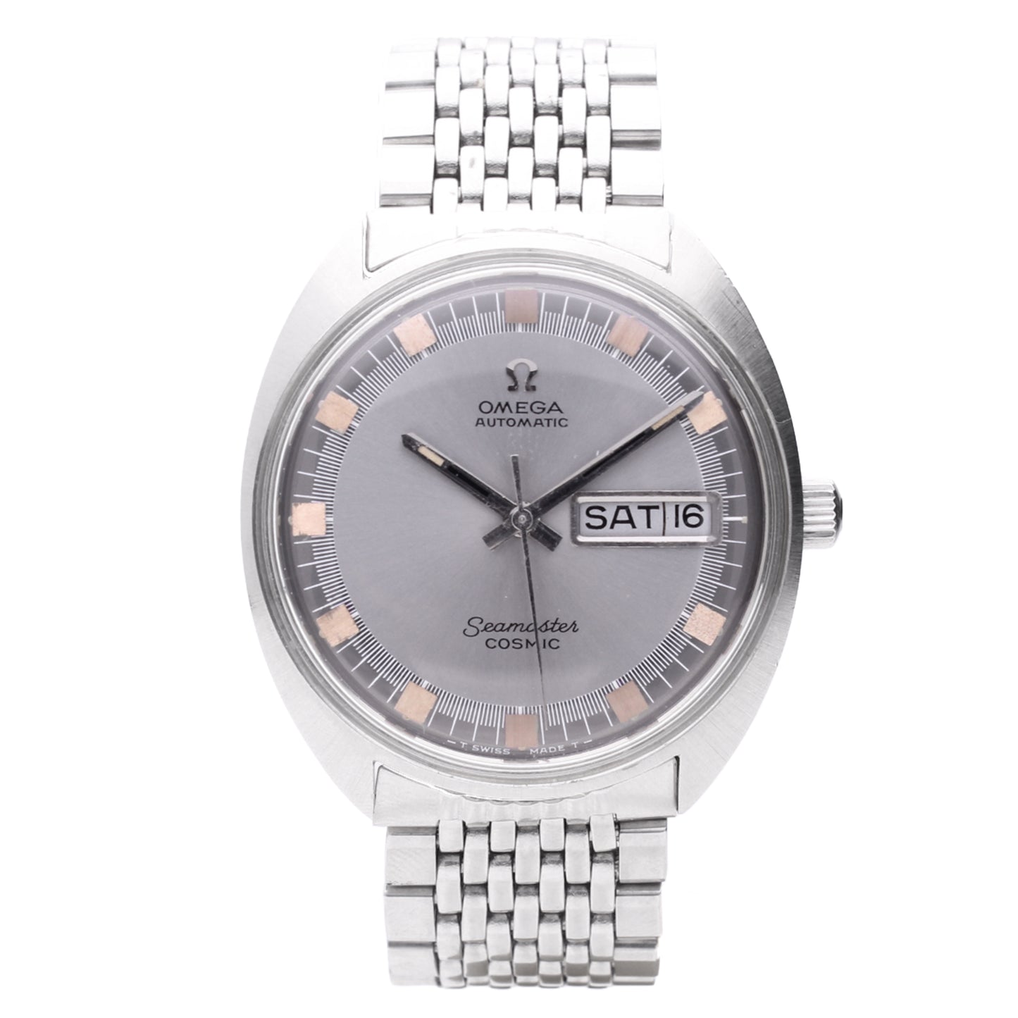 Stainless steel OMEGA Seamaster 'Cosmic' automatic wristwatch. Made 1971