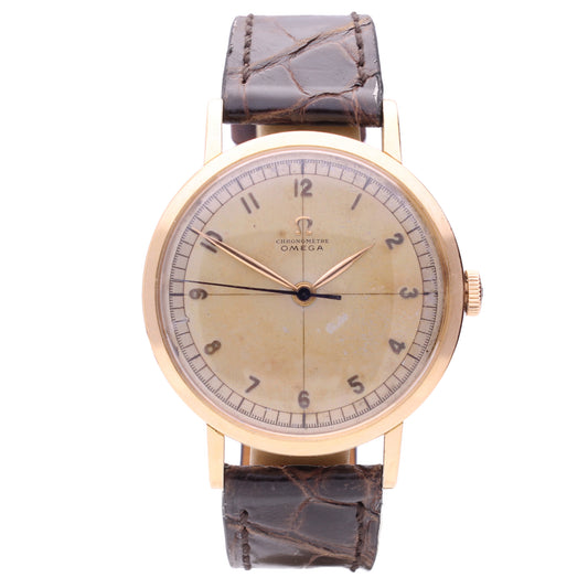 18ct rose gold OMEGA Chronomètre wristwatch. Made 1951