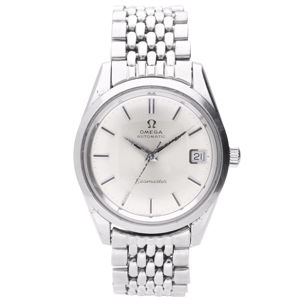 Stainless steel OMEGA Seamaster automatic wristwatch with date. Made 1970