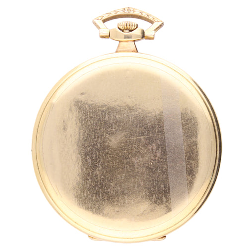 18ct yellow gold OMEGA open face pocketwatch with Mother of Pearl dial. Made 1928