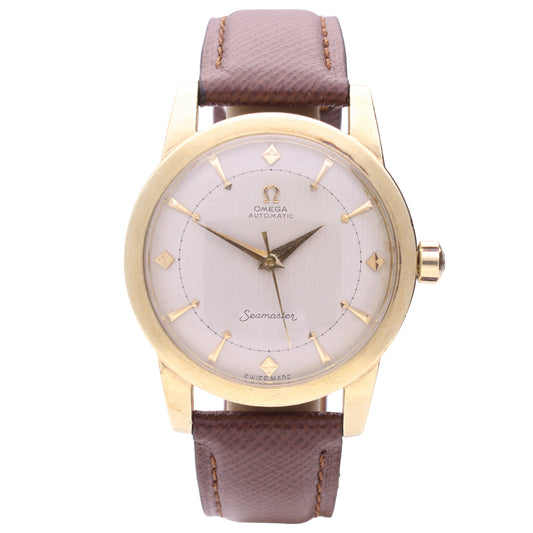 Steel & Gold capped OMEGA Seamater automatic wristwatch. Made 1953