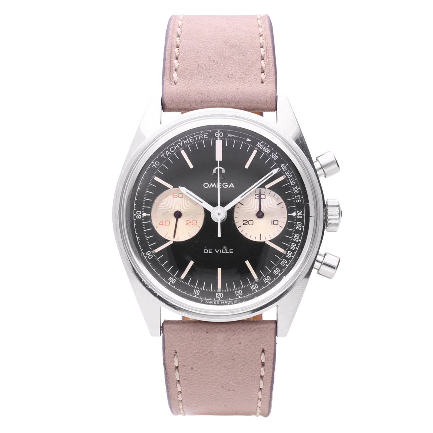 Stainless steel OMEGA DeVille chronograph wirstwatch. Made 1969