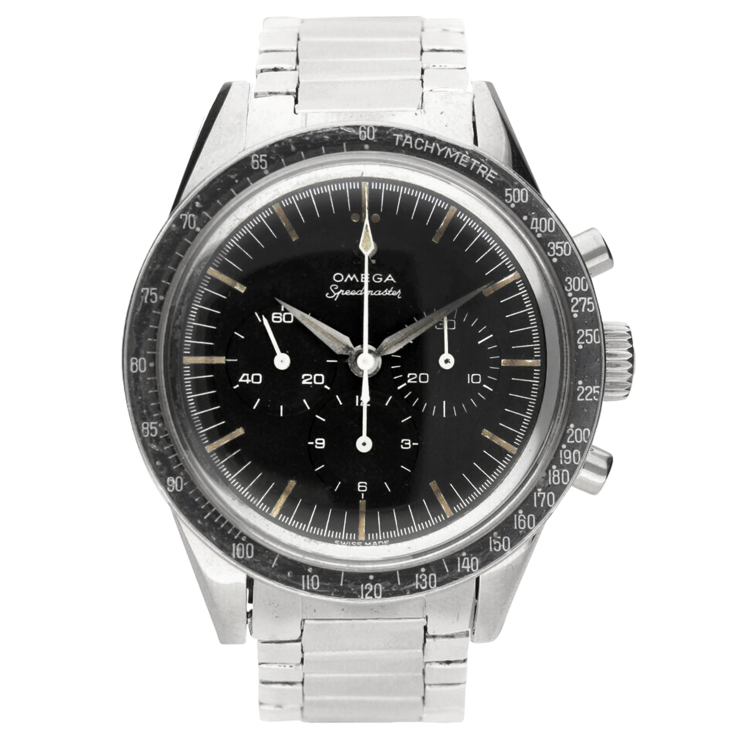 Stainless steel OMEGA ref. 105.002-62 Speedmaster wristwatch. Made 1963