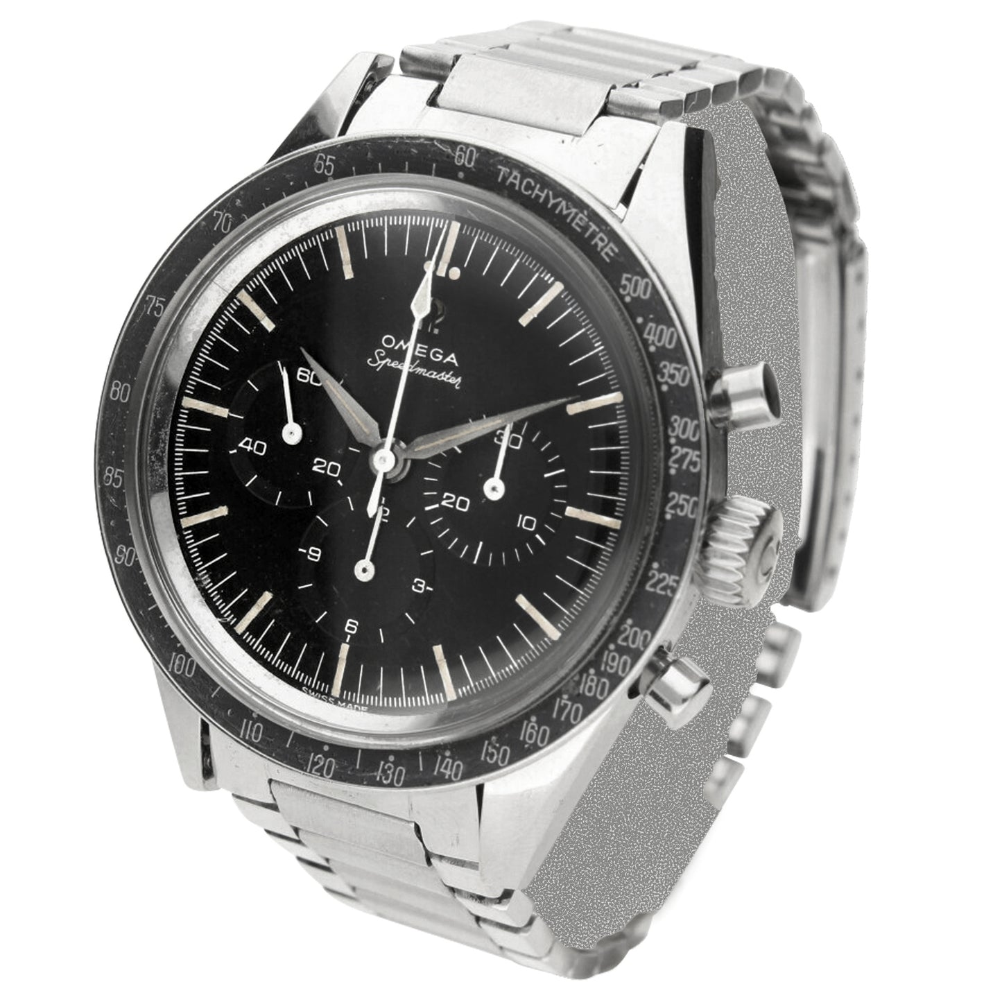 Stainless steel OMEGA ref. 105.002-62 Speedmaster wristwatch. Made 1963
