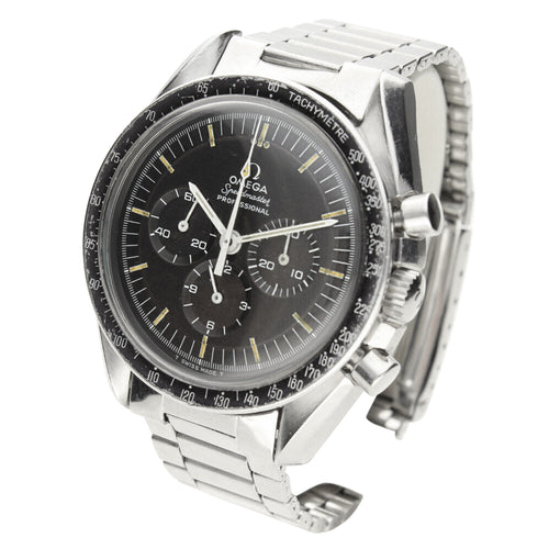 Stainless steel Speedmaster, reference 145.022 Professional chronograph wristwatch. Made 1971