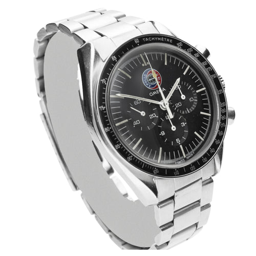 Stainless steel OMEGA ref. 145.022 Speedmaster 'Apollo Soyuz' chronograph wristwatch. Made 1976