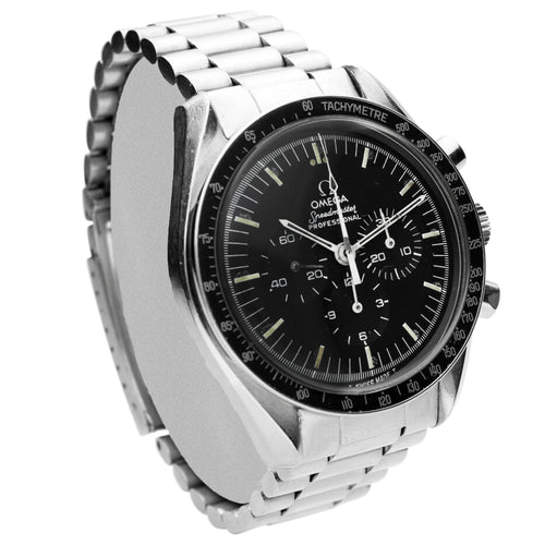 Stainless steel OMEGA ref. 145.022-76 Speedmaster professional chronograph wristwatch. Made 1977