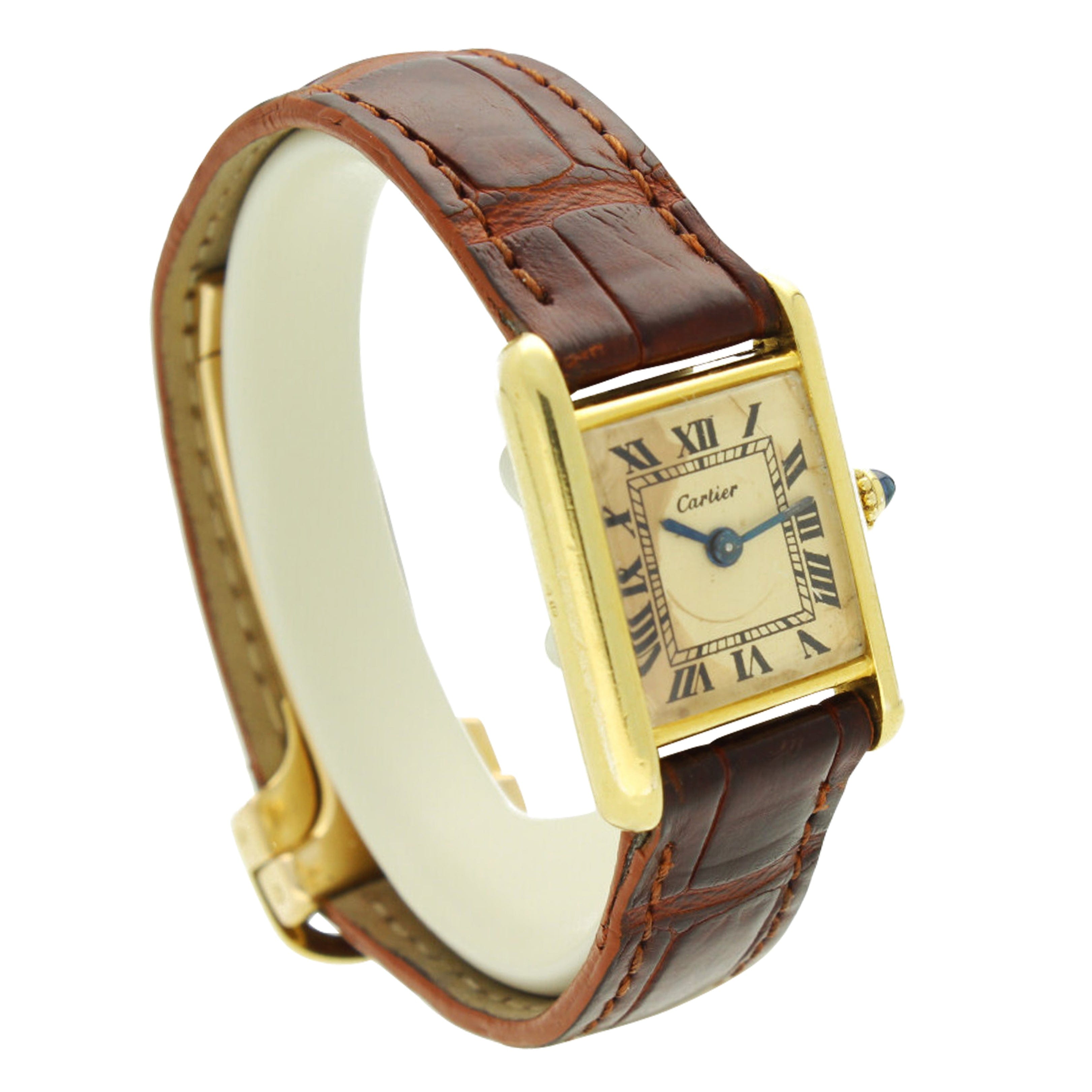 18ct yellow gold Tank Normale wristwatch. Made 1950's – Somlo London